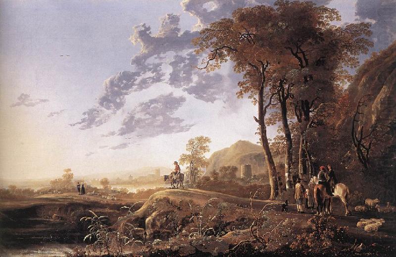 Evening Landscape with Horsemen and Shepherds dgj, CUYP, Aelbert